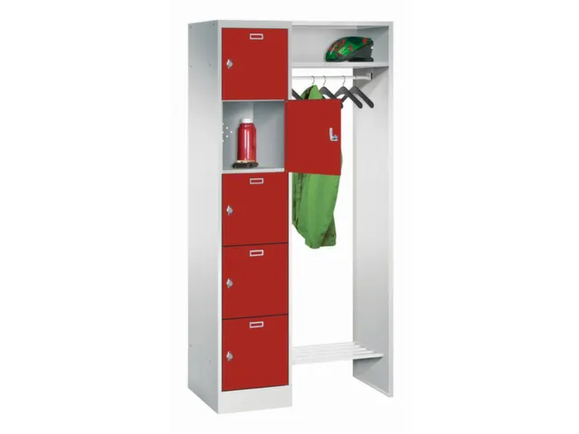 personeelsgarderobe draaigr. 1950x850x500mm 1x5 vakken 400mm RAL5012