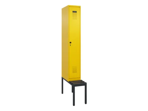 locker met bank,HxBxD 2120x300x815mm,1vak,vak B 300mm,draaigrendel