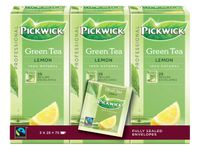 Thee Pickwick Fair Trade groen lemon 25 zakjes van 1.5gr