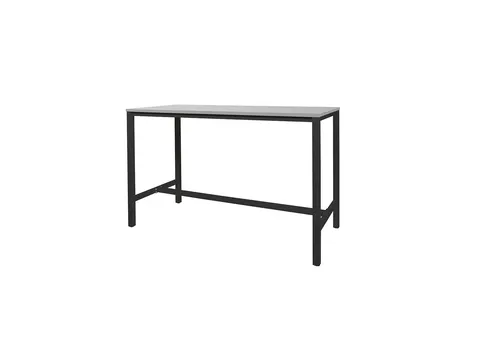 Domino Basic Statafel 160x80x110cm Grijs blad, Zwart onderstel