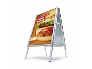Stoepbord 70x100cm Design Zilver Rechte Hoek 32mm - 1