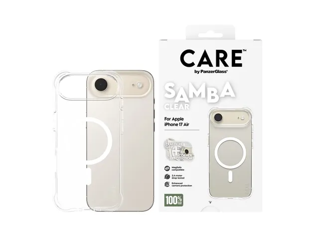 PanzerGlass CARE by Samba Case Transparent w. White MagSafe iPho