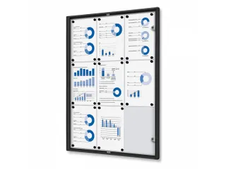 Vitrinekast Mededelingenbord Indoor Economy 9xA4 Zwart - 1