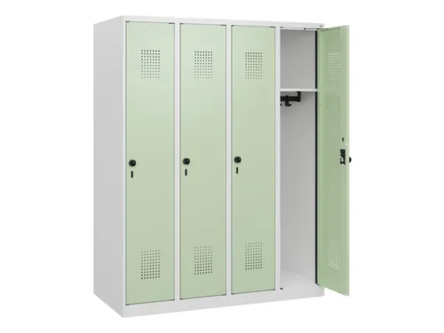 schoollocker,HxBxD 1530x1200x500mm,4vak,vak B 300mm,draaigrendel