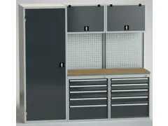 werkbank m. kastwand,HxBxD 2000x2175x630mm,5kasten