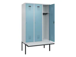 locker met bank,HxBxD 2120x1200x815mm,3vak,vak B 400mm,cilinderslot