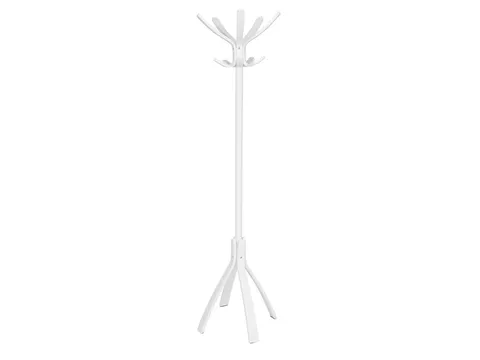 Cafe houten kapstok met 10 haken in wit hout 176 cm.
