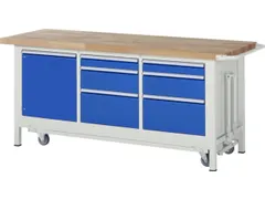 Werkbank Hxbxd 880x2000x700mm Beukenhouten Werkblad 6laden Kast