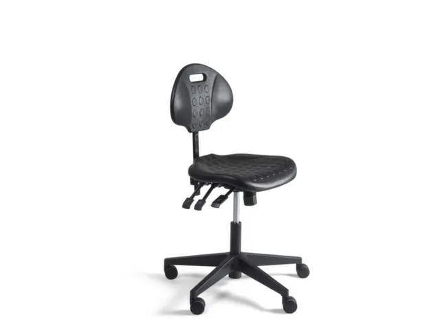 siège d'atelier pivotant,siège standard noir,PU,assise H 440-600mm