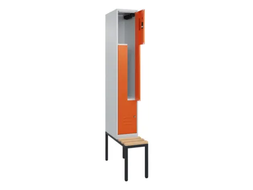 Z-garderobekast,HxBxD 2120x300x815mm,2vak,vak B 300mm,cil.-slot