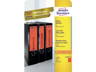 Rugetiket Avery Zweckform breed 192x61mm Rood L4766 80 stuks - 7