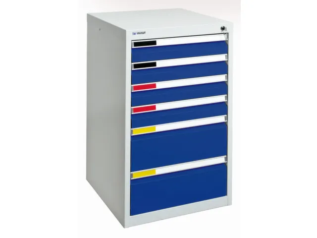 Ladekast Hxbxd 900x500x500mm 6 Laden Romp Ral7035 Front Ral5010