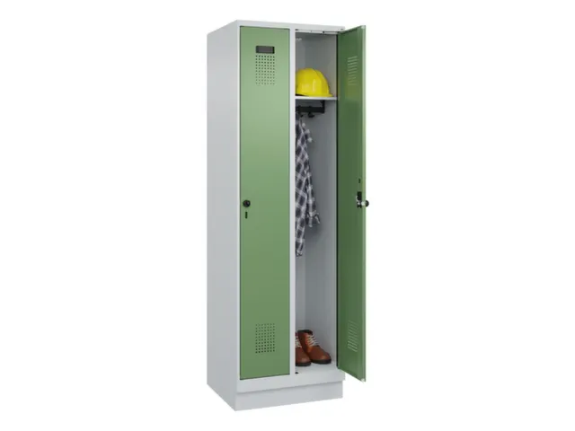 locker,HxBxD 1950x600x500mm,2vak,vak B 300mm,draaigrendel,sokkel