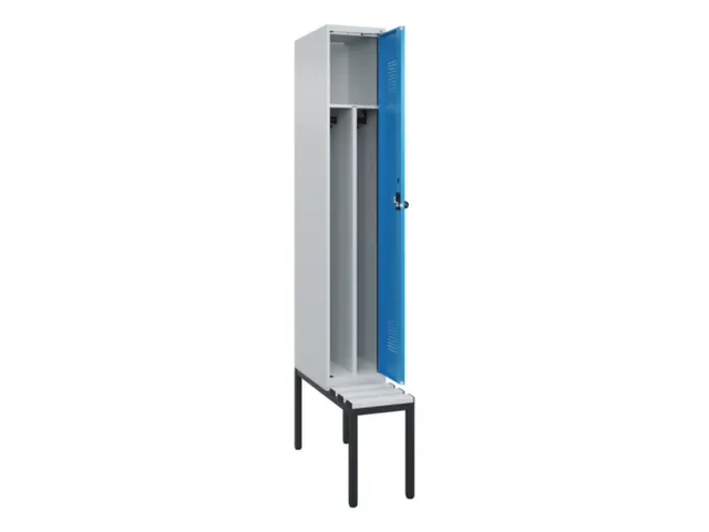 locker met bank,voor scheiding van kleding,HxBxD 2120x300x815mm,1vak