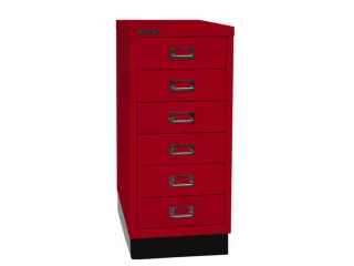 kantoor-ladekast HxBxD 670x279x380mm 6 laden romp kardinaalrood staal - 2