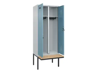 locker met bank,voor scheiding van kleding,HxBxD 2120x800x815mm,2vak - 1