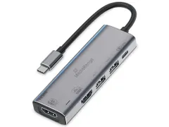 MediaRange USB Type-C 5-in-1 Multiport Adapter Zilver
