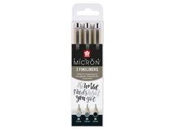 Fineliner Sakura Pigma Micron 05 set zwart & grijs 3 maten