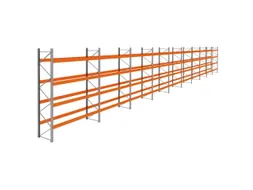 palletstelling,basis+9xaanbouw,HxBxD 4620x37100x1100mm,vakl. 3400kg