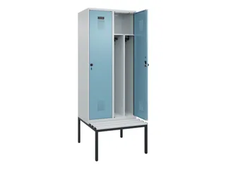 locker met bank,voor scheiding van kleding,HxBxD 2120x800x815mm,2vak - 1