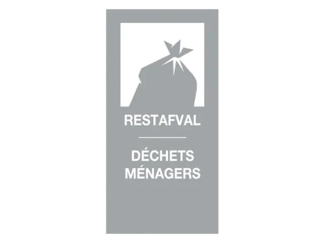 Magneetsticker Restafval/Déchets Ménagers