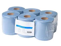 Poetsrol midi blauw recycled 2-laags 20 cm 6 x 135 meter in folie