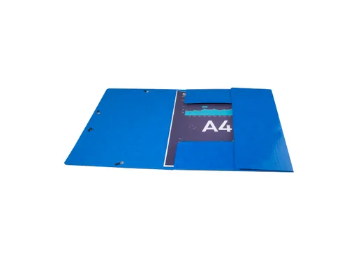Elastomap A4 3 kleppen IDERAMA Maxi Capacity glanskarton blauw