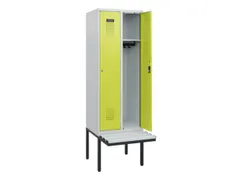 locker met bank,HxBxD 1950x600x815mm,2vak,vak B 300mm,cilinderslot