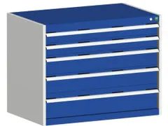 ladekast 800x1050x650mm 5 laden zware lasten staal Ral7035 Ral5010