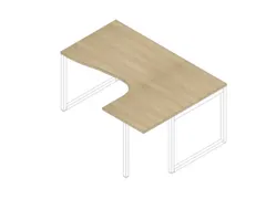 hoek-bureau,HxBxD 730x1600x1200mm,blad eiken,verdieping rechts