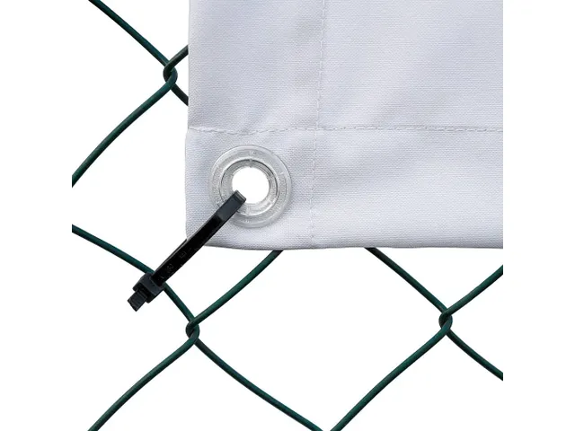 Hekwerkbanner 200x100 cm Rood met Print Wij zijn open