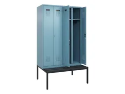 locker met bank,voor scheiding van kleding,HxBxD 2120x1200x815mm,4vak