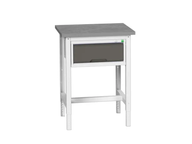 werkbank,HxBxD 780-930x700x600mm,linoleumblad,4voeten