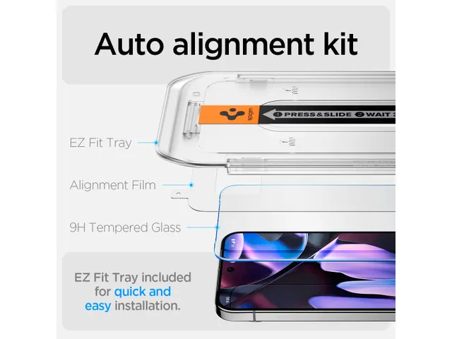 Spigen AGL08442 Schermbescherming Google Pixel 9 (Pro) Glas.tR EZ Fit