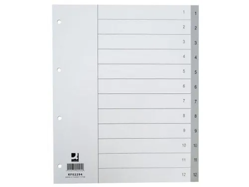 Tabbladen PP Set 1-12 Met Indexblad A4 11-Gaats Grijs