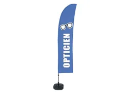 Beachflag 430cm complete set "Opticien" Blauw