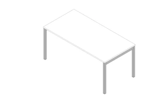 bureau HxBxD 730x1600x800mm blad wit 4-voeten aluminium