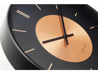 Wandklok NeXtime Retro II 25cm zwart/koper metaal - 6