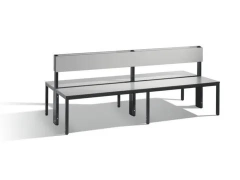 omkleedbank,HxLxD 796x2000x760mm,HPL zilvergrijs,frame staal RAL7021