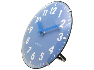 Tafelklok Nextime Duomo Mini 20 cm blauw gebolde glazen lens - 4