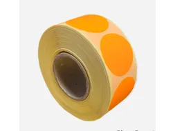 Etiket Rond Fluor Oranje 35mm Op rol 2000 Stuks