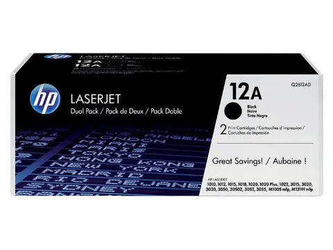 Tonercartridge Hp Q2612a Nr.12a Zwart Duopack