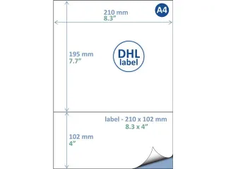 Retourlabel DHL IEZZY A4 1.000 vel 210x102mm 1000 labels - 2