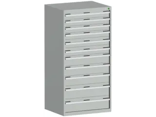 ladekast HxBxD 1600x800x750mm 11laden RAL7035 front RAL7035 - 1