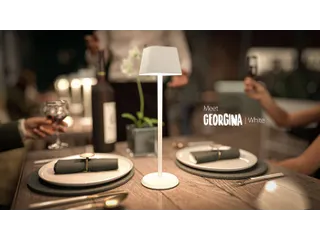 Securit Tafellamp Georgina LED Wit oplaadbaar USB dimbaar - 1