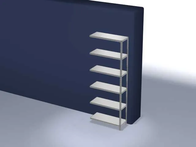 magazijnstelling,aanbouwveld,HxBxD 2500x1000x400mm,vaklast 200kg