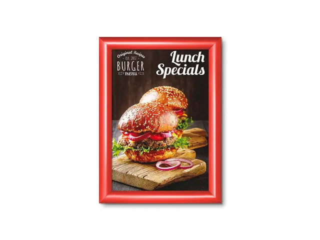 Kliklijst A4 Rechte hoeken 25mm Rood RAL3020