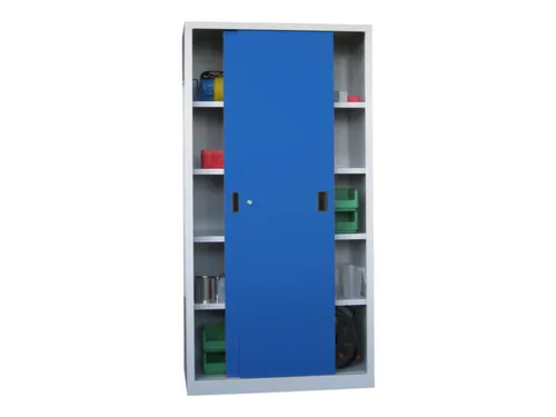 schuifdeurkast,HxBxD 1950x1000x600mm,RAL7035,front RAL5010