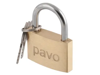 Hangslot Pavo Messing 40mm met 3 sleutels - 2