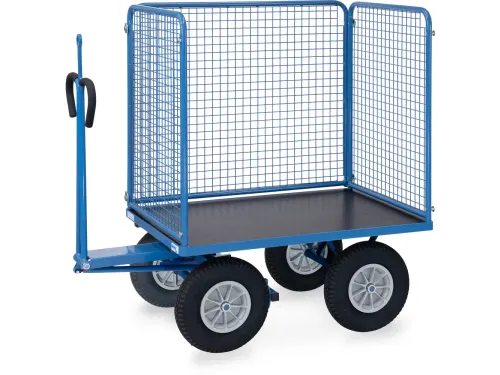 Handtrekwagen 6444PZ 750kg 1135x795mm draadgaas polyurethaan trekoog